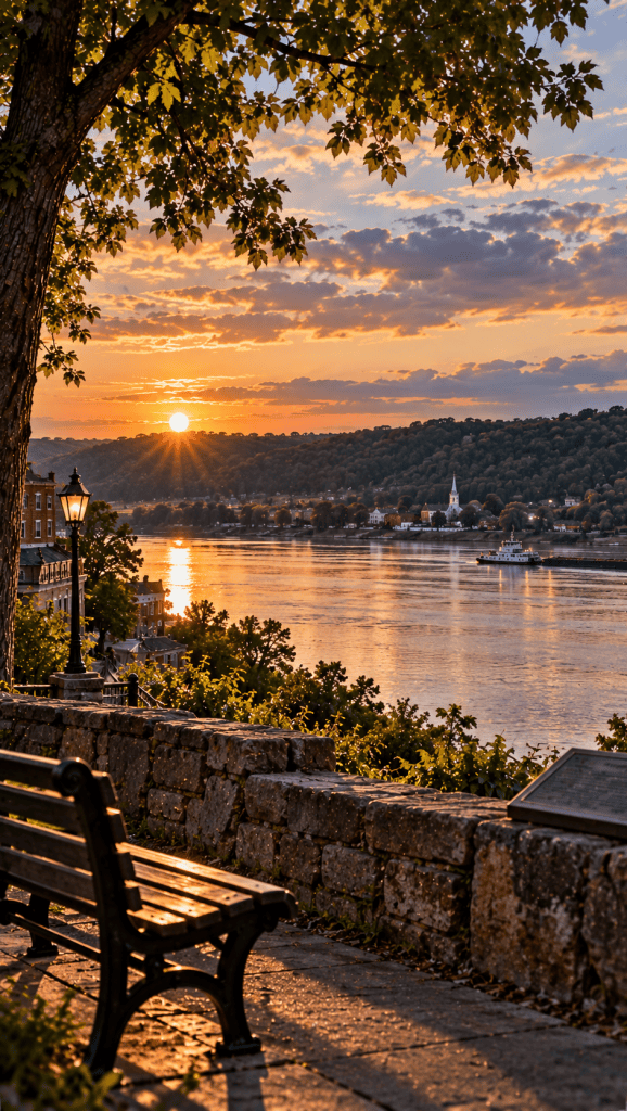Present-day visualization of the Ohio River from Madison Indiana looking toward the Kentucky shore